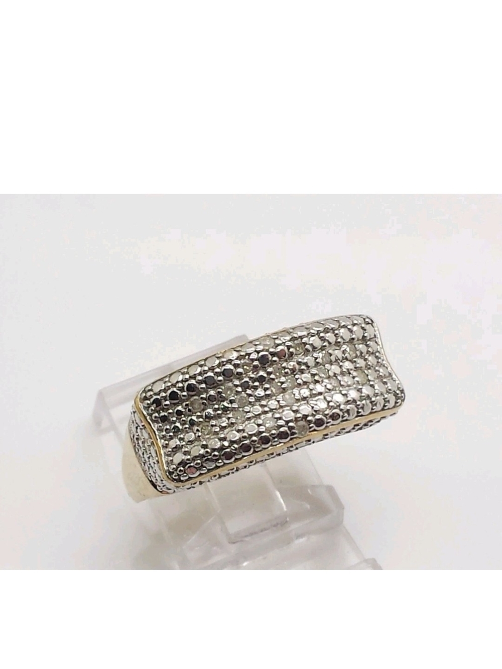 SETA Fine Gold-Tone Vermeil Diamond Sterling Silver 925 Ring Size 6